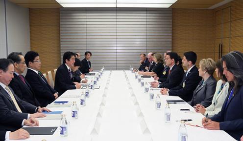 Meeting with Prime Minister Shinzo Abe of Japan, 2015.