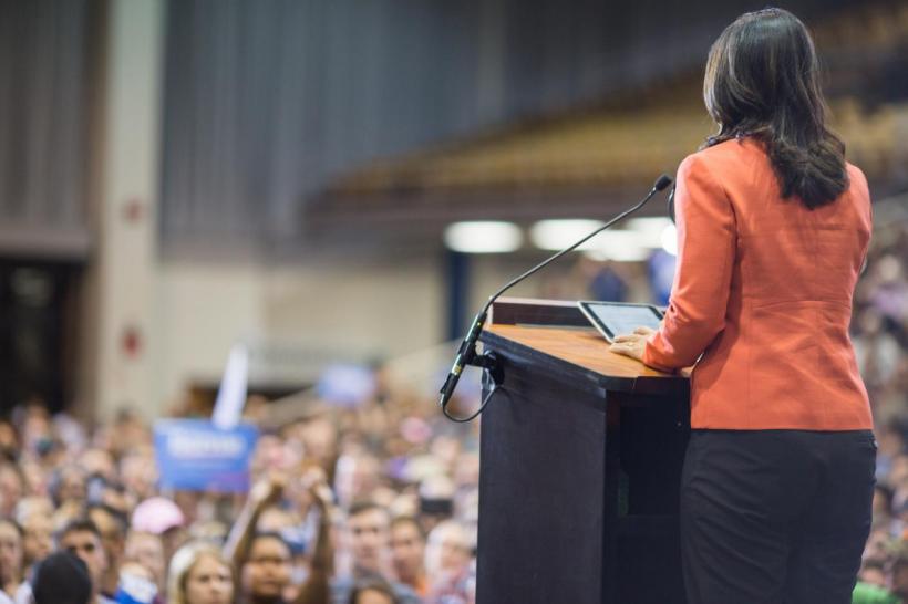 Addressing Bernie supporters, 2016.