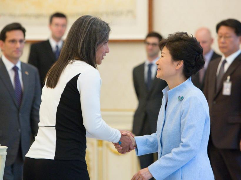 Meeting with South Korean President Park Geun-hye, 2014.