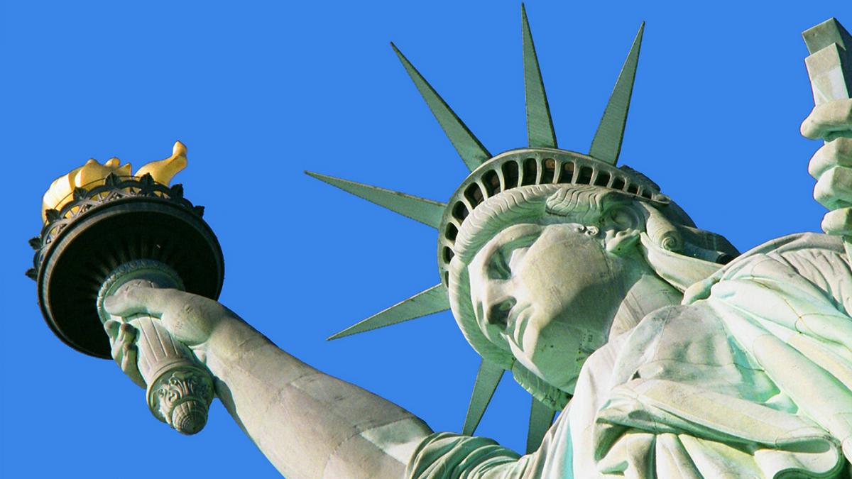 A photo of the statue of liberty
